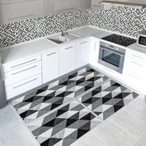 Kit Tapete de Cozinha 3 Peças em Tecido Jacquard c/ Antiderrapante Látex - Detroid Preto Kit Tapete de Cozinha 3 Peças em Tecido Jacquard c/ Antiderrapante Látex - Detroid Preto