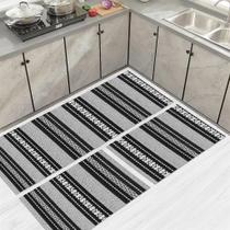 Kit Tapete De Cozinha Antiderrapante Casablanca Preto Kit Tapete De Cozinha Antiderrapante Casablanca Preto