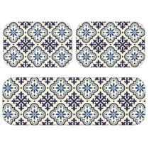 Kit Tapete De Cozinha Premium Ladrilho Blue