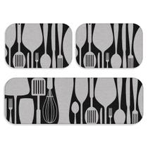 Kit Tapete de Cozinha Talheres