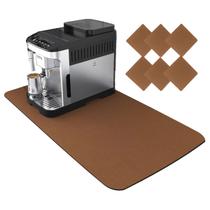 Kit Tapete De Mesa 90x40cm Organizar Cantinho Do Café + 6 Porta Apoio De Xicaras