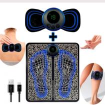 Kit Tapete E Mini Massageador Elétrico Dor Pés E Musculares Tapete Massageador