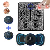 Kit Tapete E Mini Massageador Portátil Elétrico Recarregável