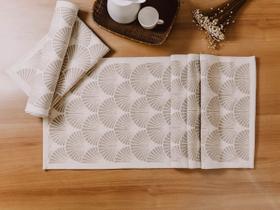 Kit Tapete E Passadeira Cozinha 3 Peças Concha Búzios Kit Tapete E Passadeira Cozinha 3 Peças Concha Búzios