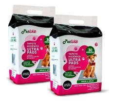 Kit Tapete Higiênico Ultra Pad Com Carvão Ativado 80x60cm 30un