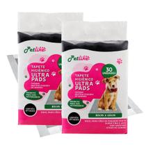 Kit Tapete Higiênico Ultra Pads 80x60cm c/ 60un Carvão Petlike