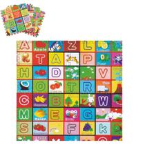Kit tapete montavel 60x60cm infantil 4 placas eva tatame didatico grande alfabeto colorido bebe educativo