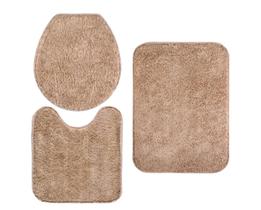 Kit tapete para banheiro 3 peças pelo toque macio antiderrapante classic