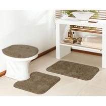 Kit tapete para banheiro 3 peças pelo toque macio antiderrapante classic