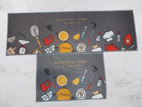 Kit tapete para cozinha antiderrapante belga 2 peças - escolha estampa