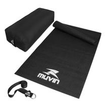 Kit Tapete para Yoga em PVC + Strap para Yoga - 245cm + Bolster Retangular para Yoga