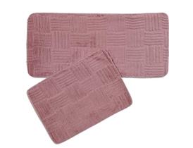 Kit Tapete + Passadeira Antiderrapante Com Felpa Macio 2 Pçs