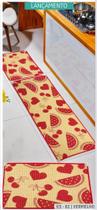 Kit Tapetes de Cozinha Sisal Multi Kit Sissle 3 Peças (KS-82 Vermelho)