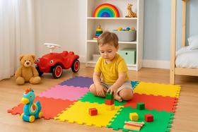 Kit Tapetes de Eva Infantil Academia e Pets 50x50x1cm Com Encaixe e Bordas