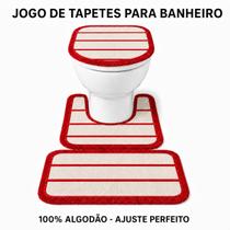 Kit Tapetes Para Banheiro Com 3 Peças Algodão Jogo de Banheiro Atoalhado Kit Tapetes Para Banheiro Com 3 Peças Algodão Jogo de Banheiro Atoalhado
