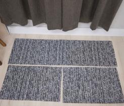 Kit tapetes para cozinha matrix cinza - emborrachado 3 peças