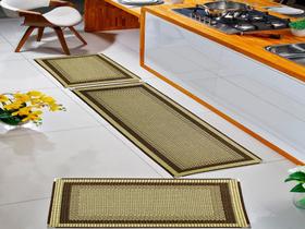 Kit Tapetes para Cozinha Sisal Lancer 3 Peças KS-81 Tabaco Kit Tapetes para Cozinha Sisal Lancer 3 Peças KS-81 Tabaco