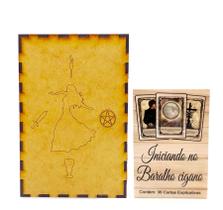 Kit Tarô Cigano Iniciantes e Porta Tarô Caixa Madeira Kit Tarô Cigano Iniciantes e Porta Tarô Caixa Madeira