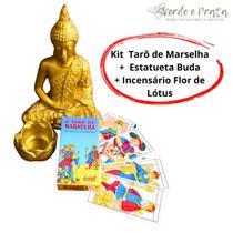 Kit Tarô Marselha + Estatueta Buda + Incensário