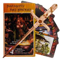 Kit Tarot Baralho das Bruxas e Athame Cobre com Pedra Dourada Kit Tarot Baralho das Bruxas e Athame Cobre com Pedra Dourada