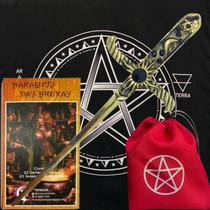 Kit Tarot Baralho das Bruxas Toalha de Mesa Estojo Regulavel e Athame