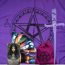 Kit Tarot das Bruxas Roxo + Athame + Toalha + Estojo
