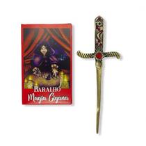 Kit Tarot Magia Cigana Punhal Dourado