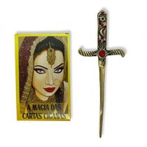 Kit Tarot Magia das Cartas e Punhal Amarelo