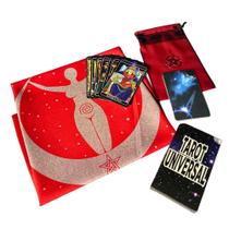 Kit Tarot Universal Saquinho e Toalha Deusa Vermelha 70cm