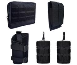Kit Tático 5 Acessórios Modulares para Coletes Molle Preto