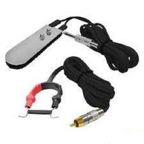 Kit Tattoo Pedal Slim Inox + Cabo Clipcord Para Tatuagem