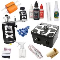 Kit Tatuagem C/ Máquina X13 Rotativa De Tattoo Profissional e Fonte Supernova 3 Amperes