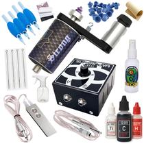 Kit Tatuagem Iniciante Rotativa Strong Máquina de Tattoo 100% Alumínio