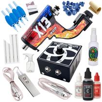 Kit Tatuagem Máquina X13 Pop Rotativa Fire Red / Ice Blue