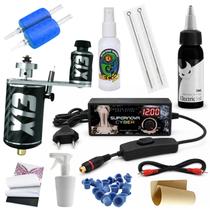 Kit Tatuagem Profissional Com Máquina X-13 e Fonte SUPERNOVA Kit Tatuagem Profissional Com Máquina X-13 e Fonte SUPERNOVA