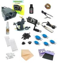 Kit Tatuagem Tattoo Maquina Bobina Rotativa Completo