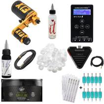 KIT TatuagemTattoo Premium Maquina X13 Fonte Pedal Tinta