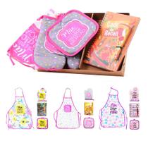 Kit Te Amo Dia Das Mães Avental Luva Pegador De Panela