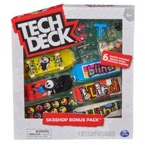 Kit Tech Deck Shop Pack Com 6 Skates Acessórios Para Montar