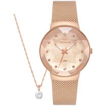 Kit technos feminino crystal rosé - 2035mpx/k5t