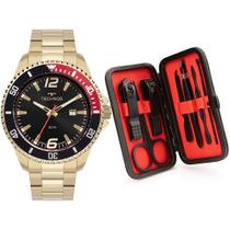 Kit Technos Masculino Racer Dourado - 2115NCM/K1P