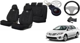 Kit Tecido Personalizado Assentos Corolla 08-13 + Volante + Chaveiro