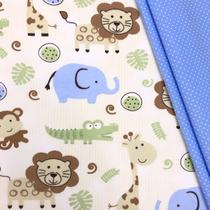 Kit Tecido Tricoline Composé Estampado Selva 2 cortes 50x1,50 mt