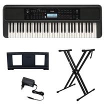 Kit Teclado Arranjador 61 Teclas PSR E383 com Fonte Bivolt Yamaha e Suporte em X Kit Teclado Arranjador 61 Teclas PSR E383 com Fonte Bivolt Yamaha e Suporte em X