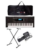 Kit Teclado Arranjador Roland E-X20A + Suporte em X + Capa + Pedal Sustein Kit Teclado Arranjador Roland E-X20A + Suporte em X + Capa + Pedal Sustein