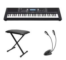 Kit Teclado Arranjador Yamaha Psr Ew310 Banqueta e Luminária