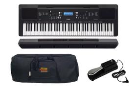 Kit Teclado Arranjador Yamaha Psr Ew310 com Capa e Pedal