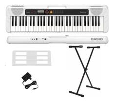 Kit Teclado Branco Casio Ct-s200 61 Teclas + Suporte em x