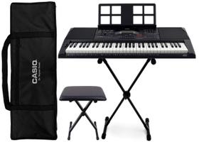 Kit Teclado Casio CT-X3000 Arranjador Profissional USB 5/8 Com Suporte, Banqueta e Capa Preta