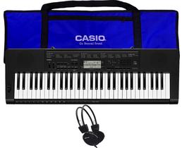 Kit Teclado Casio CTK3500 Musical 5/8 Com Capa Azul e Fone